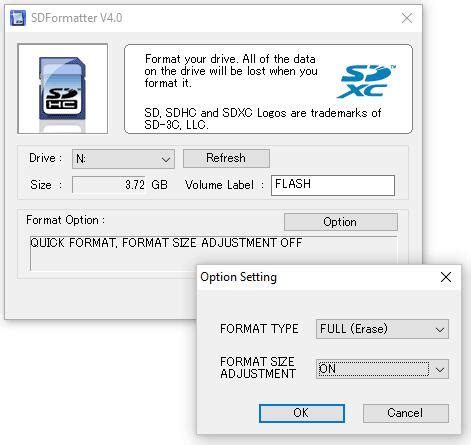 google sd card format